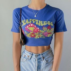 Urban Outfitters Mushroom Crop Baby Tee